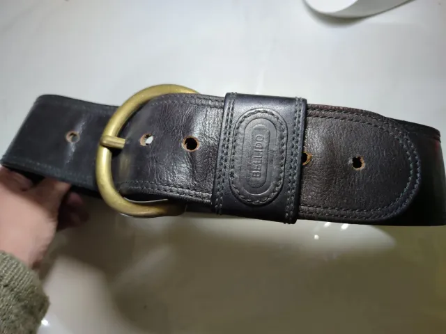 Cinturón Bellido Cuero Negro Ancho Mujer