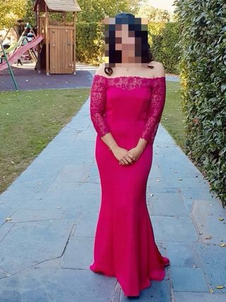 Vestido fiesta rosa hecho a medida Talla M