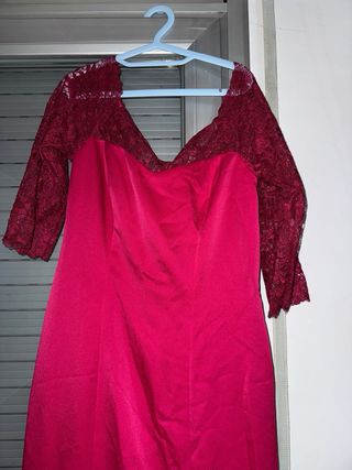 Vestido fiesta rosa hecho a medida Talla M