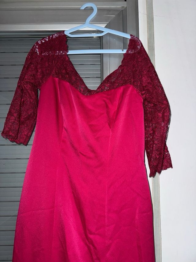 Vestido fiesta rosa hecho a medida Talla M