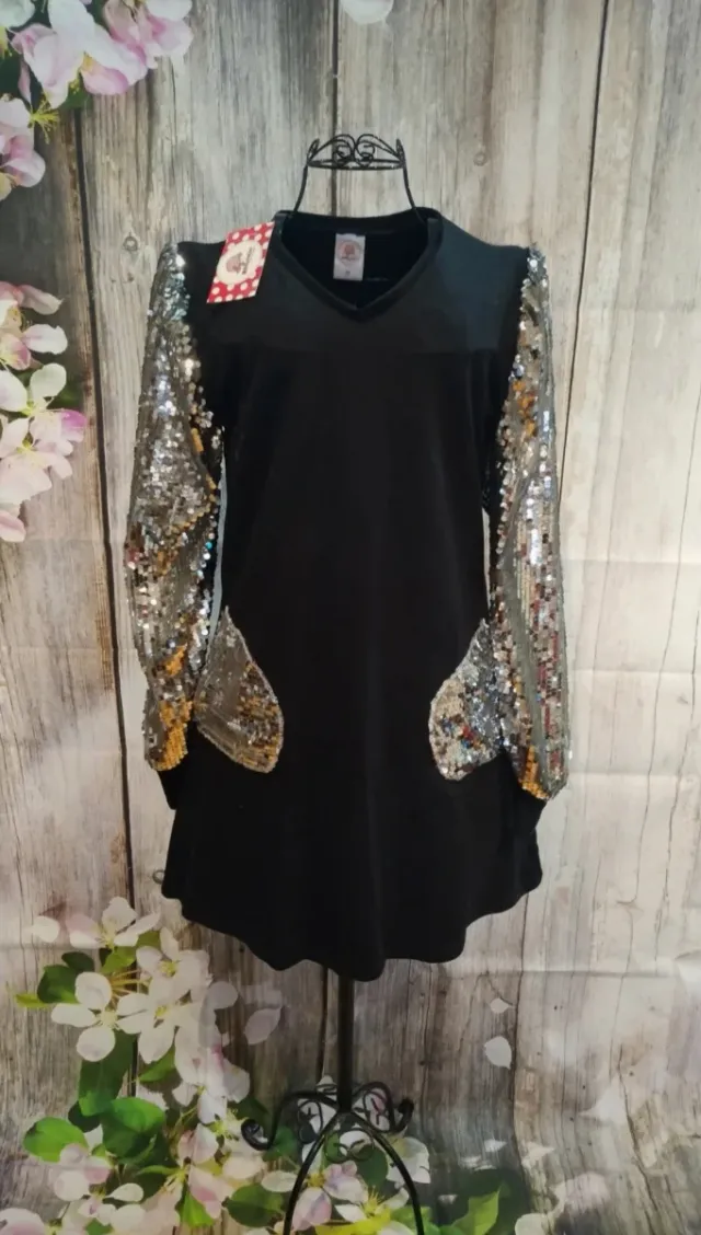 Vestido Bikatelier Negro con Lentejuelas