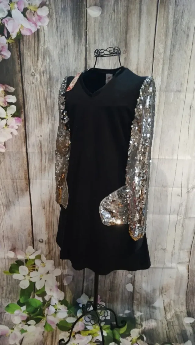 Vestido Bikatelier Negro con Lentejuelas
