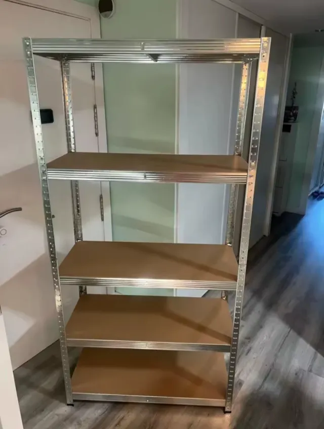 2 Estanterías Metálicas Madera 5 Baldas