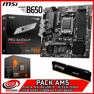 RYZEN 5 7600X B650M-P 32GB RAM PACK GAMER AM5 # 19