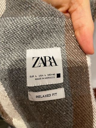 Sobrecamisa Zara cuadros Talla L