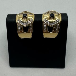 Pendiente de oro de 18k circonitas, 4.92 g.