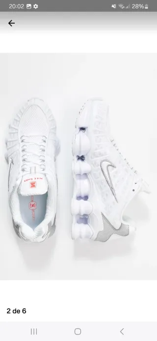 Zapatillas Nike Shox Muelles Blancas Plata