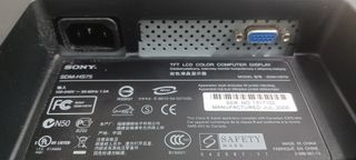 Cables Monitor Sony VGA y Alimentación