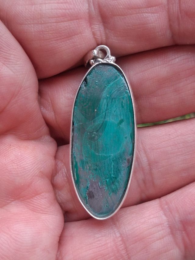 Colgante de Malaquita en Plata de Ley