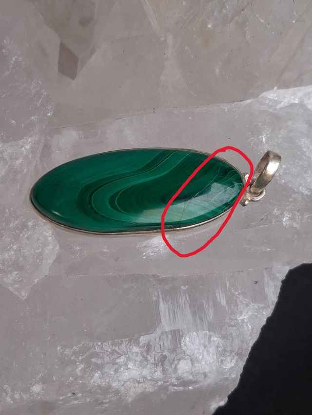 Colgante de Malaquita en Plata de Ley