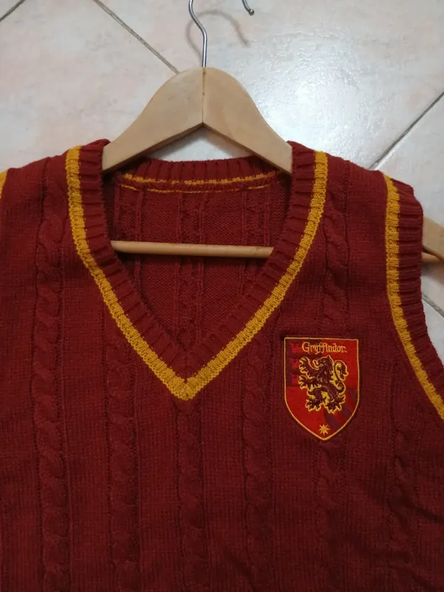 Shein x Harry Potter Maglione gilet rosso bordeaux