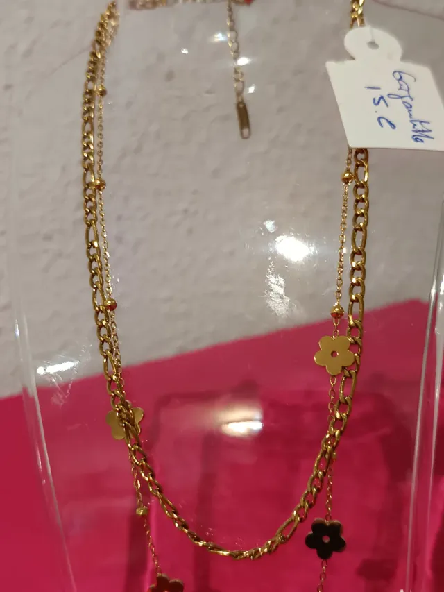 Collar Tous doble cadena con flor más los pendient