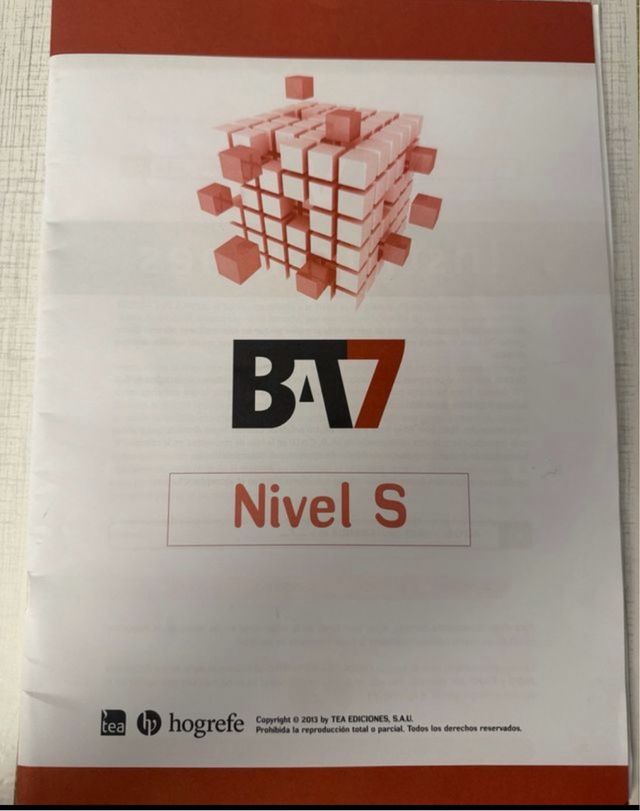 Cuaderno de psicotécnico BAT7 nivel S