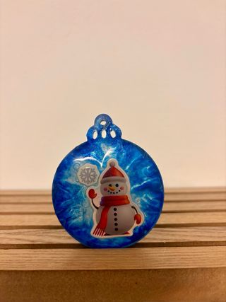Decorazione Natale Pupazzo Neve Blu