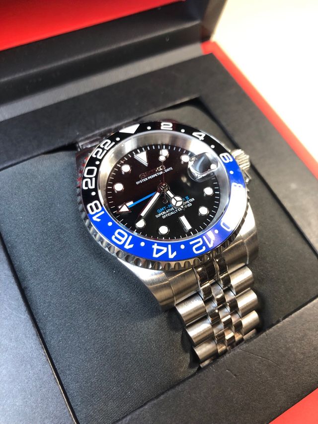 Seiko Mod - GMT “Batman” Reloj Azul/Negro