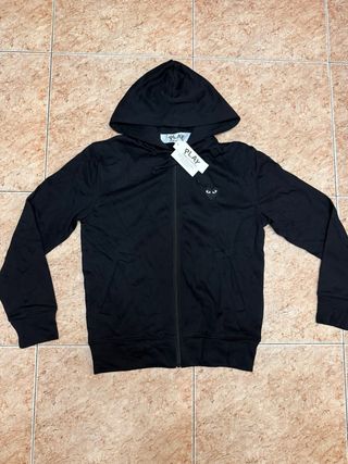 Sudadera PLAY Comme des Garçons Negra Cremallera