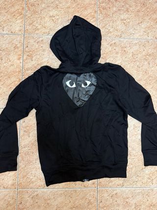 Sudadera PLAY Comme des Garçons Negra Cremallera