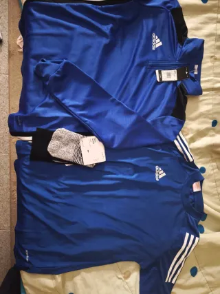 Conjunto Adidas Sudadera y Pantalón Azul Talla 14