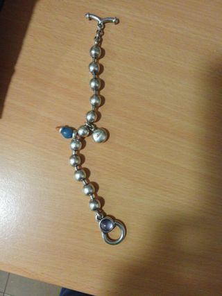 Pulsera Ciclon Plata y Azul
