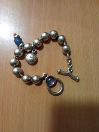 Pulsera Ciclon Plata y Azul