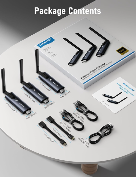 Transmisor HDMI Inalámbrico Lemorele + 2 Receptore