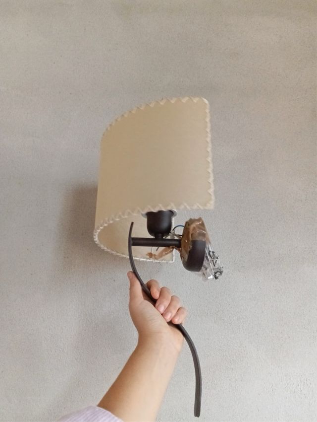 Apliques de pared beige y negro, pack de dos