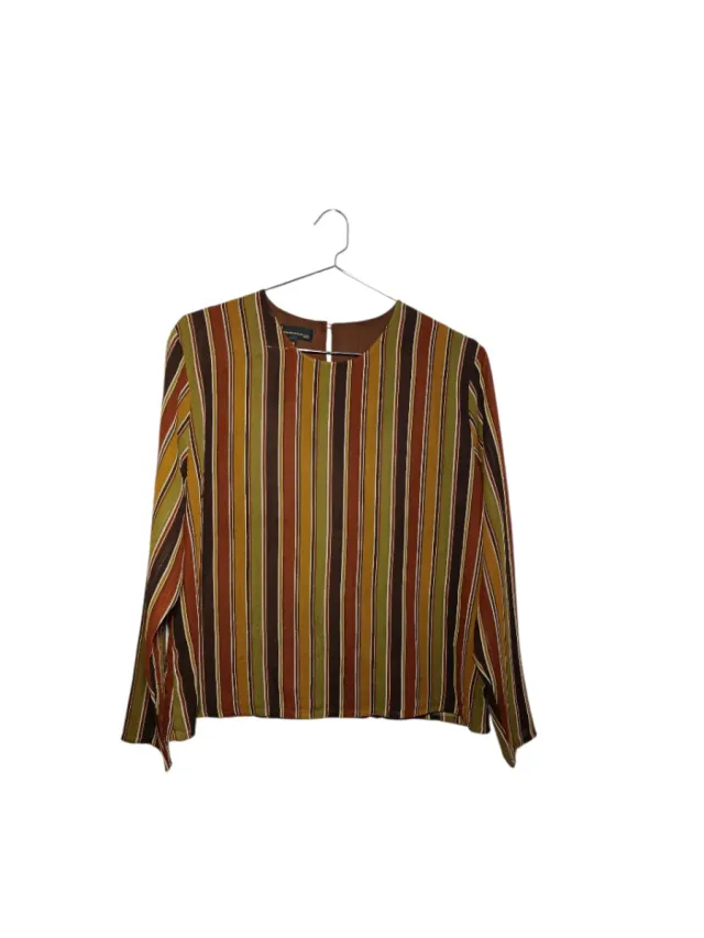 Blusa Lasserre Paris Rayas Multicolor Talla 46/3XL