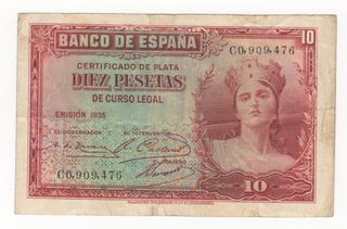 Billete 10 Pesetas Banco de España 1935
