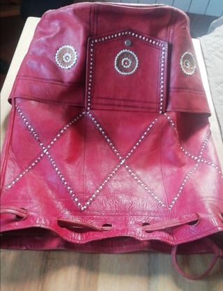 Borsa secchiello vintage nappa pelle rossa