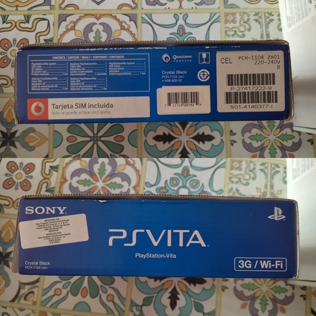 Caja PS Vita Vodafone 3G/Wi-Fi Crystal Black