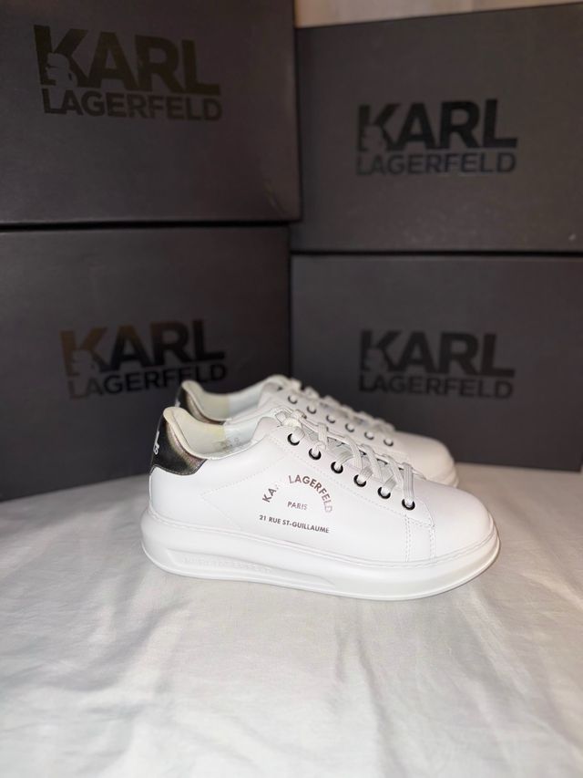 Zapatillas Karl Lagerfeld Blancas y Plateadas