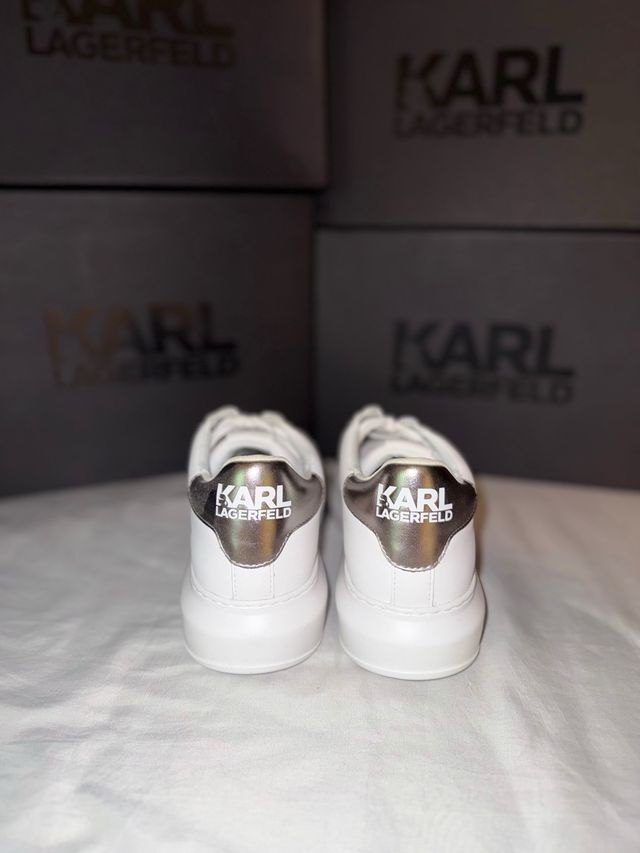 Zapatillas Karl Lagerfeld Blancas y Plateadas