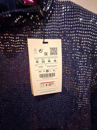 Vestido fiesta lentejuelas azul y plata