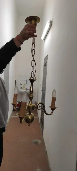 Lampadario oro 3 luci