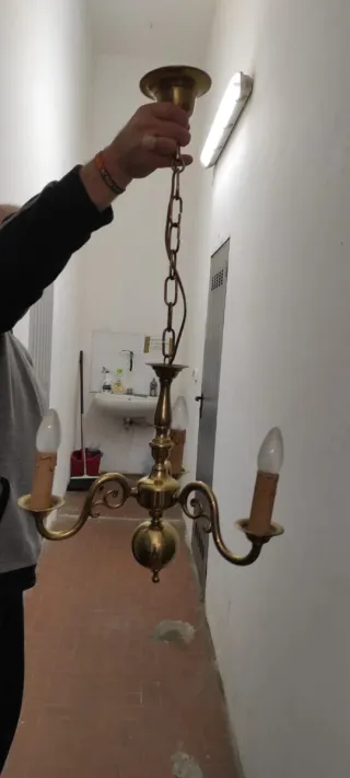 Lampadario oro 3 luci