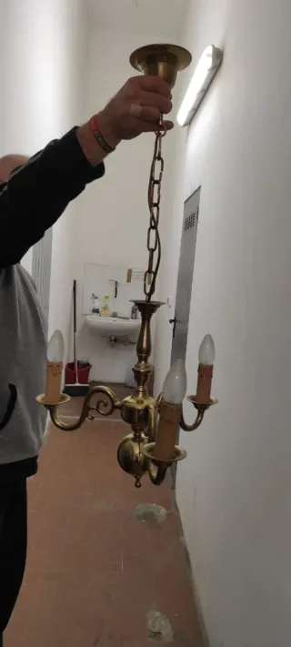 Lampadario oro 3 luci