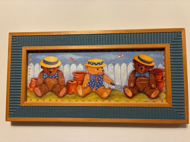 Cuadro 3 Ositos con Macetas