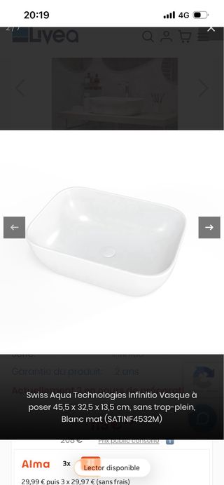 Lavabo sobre encimera a estrenar Embalaje original