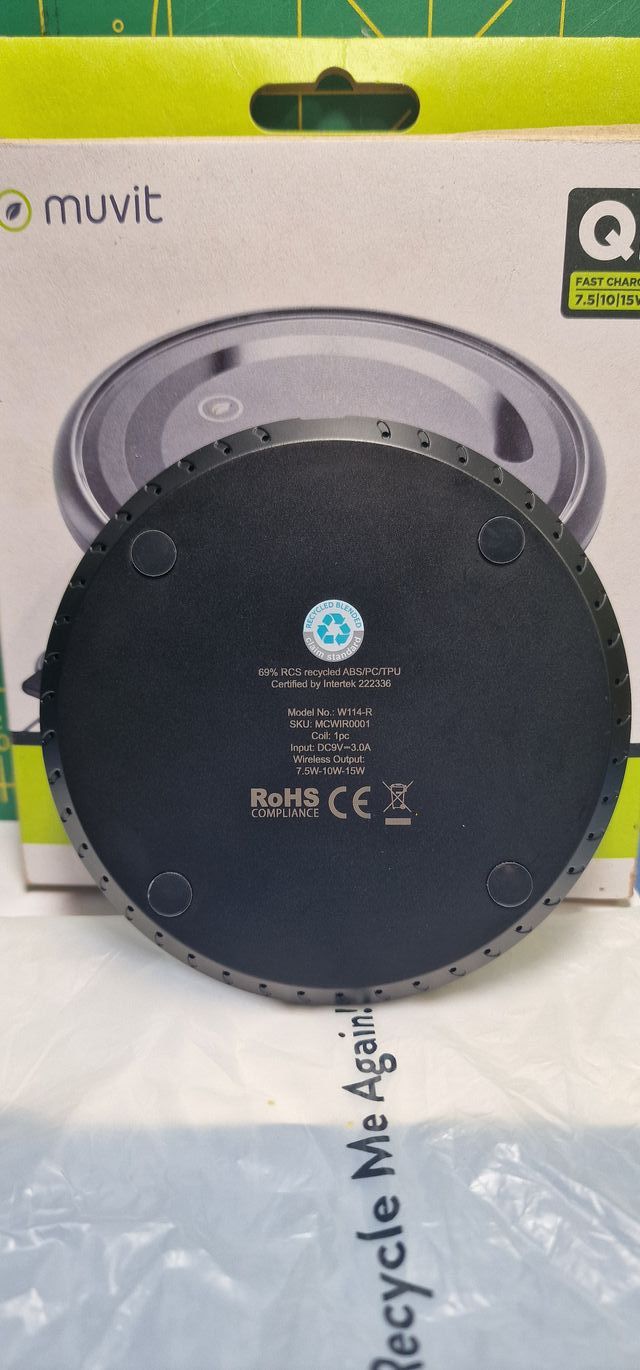 Cargador Inalámbrico Muvit Qi 15W