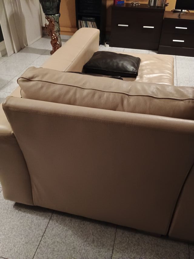 Sofá cheslon piel genuina 2 módulos