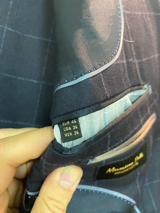 Traje Massimo Dutti cuadros azul marino T46