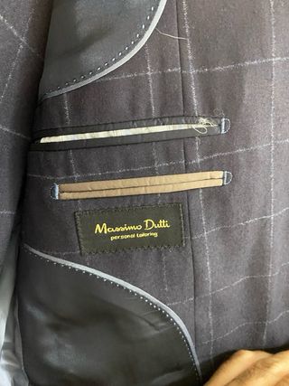 Traje Massimo Dutti cuadros azul marino T46
