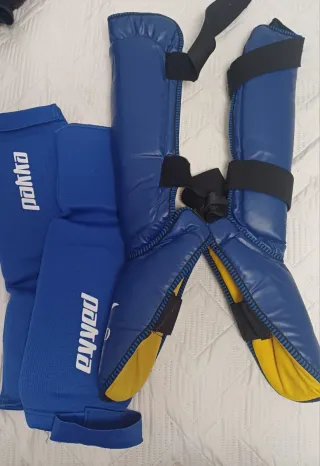 Protecciones Piernas Taekwondo Azul