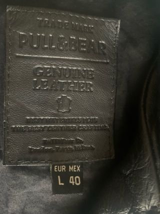 NUEVA Cazadora Piel Pull&Bear Talla L negra