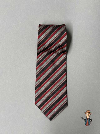 Corbata Identic Rayas Texturizadas Negra y Roja