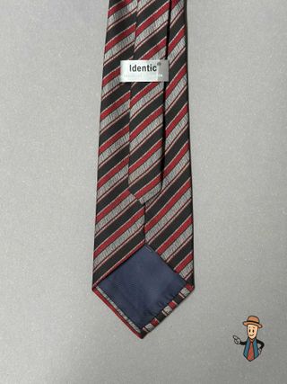 Corbata Identic Rayas Texturizadas Negra y Roja