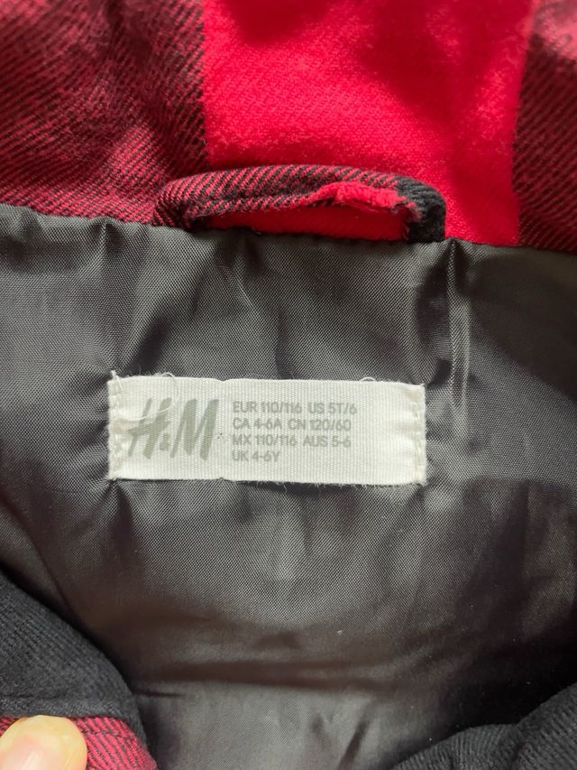 Chaleco H&M Niño Rojo/Negro Talla 110