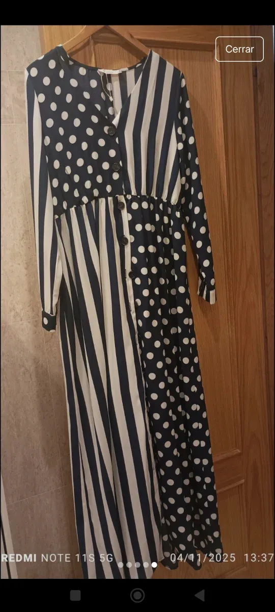 Vestido largo camisero estampado