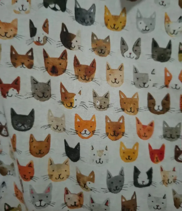 Camisa estampada de gatos multicolor
