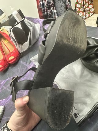 Sandalias plataforma Primark negras talla 40